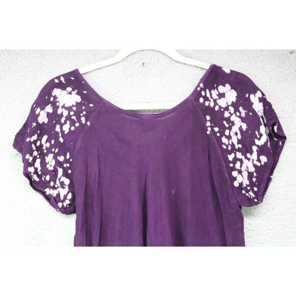 Ana & Kate Purple Embroidered Gauzy Dress/Cover-Up-Asymmetrical Hem-One Size - Picture 10 of 10